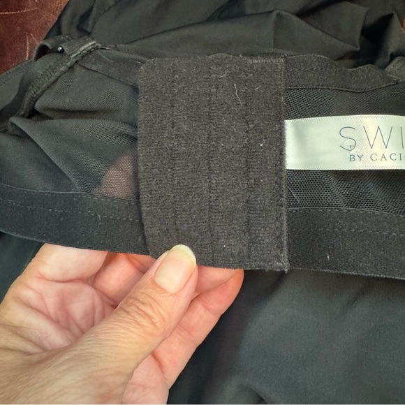 Cacique Swim Balconette Bathing Top Black Full‎ Bra Adjustable Tankini - Picture 5 of 8